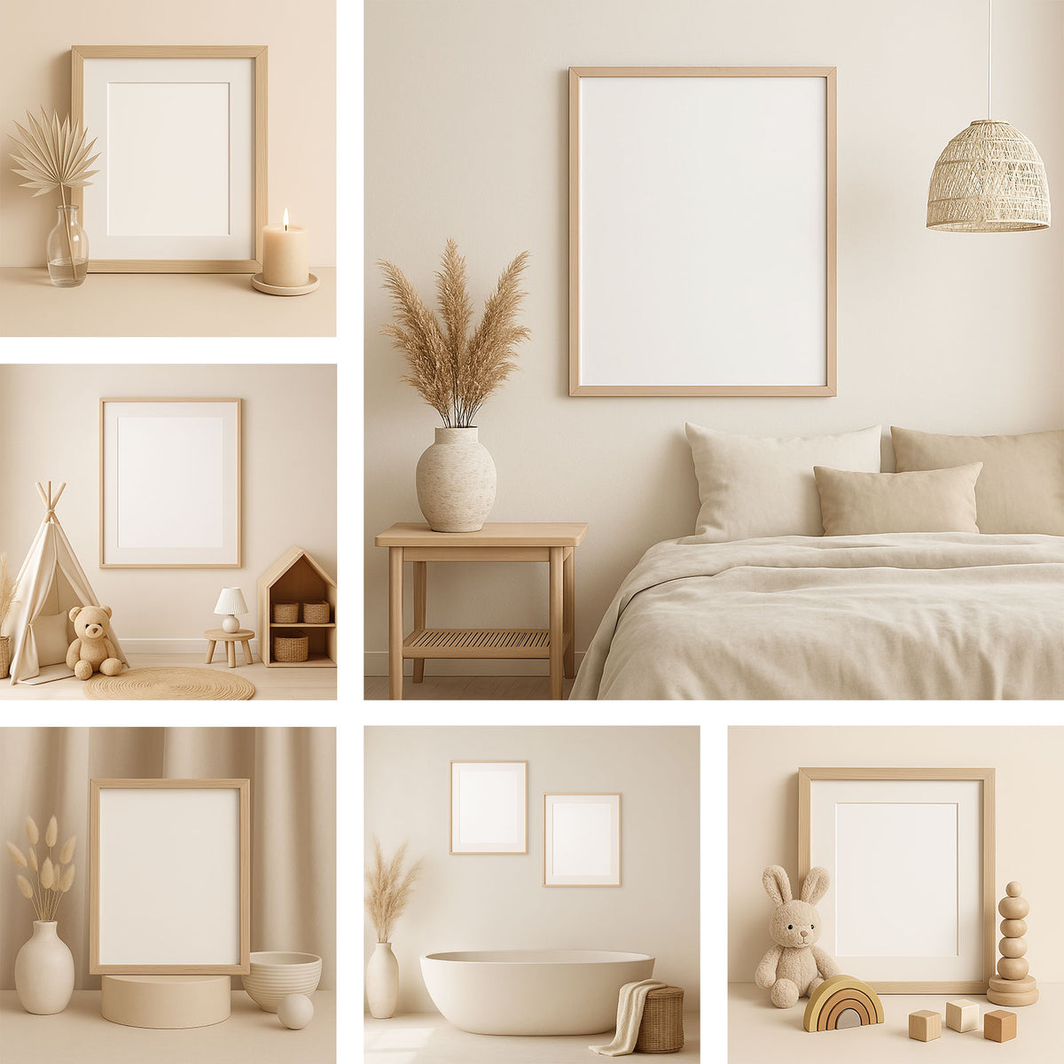 Neutral Frame Mockup Scene Collection – Ruben Stom Design
